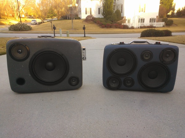 Early boomboxes in my grandparent's driveway